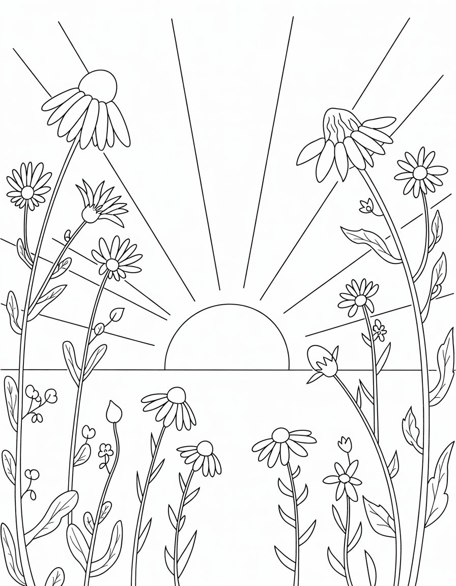 Prairie Wildflower Sunset
